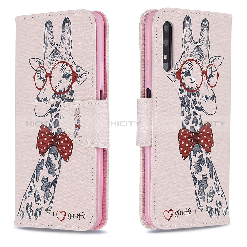 Funda de Cuero Cartera con Soporte Patron de Moda Carcasa B01F para Huawei Honor 9X Rosa