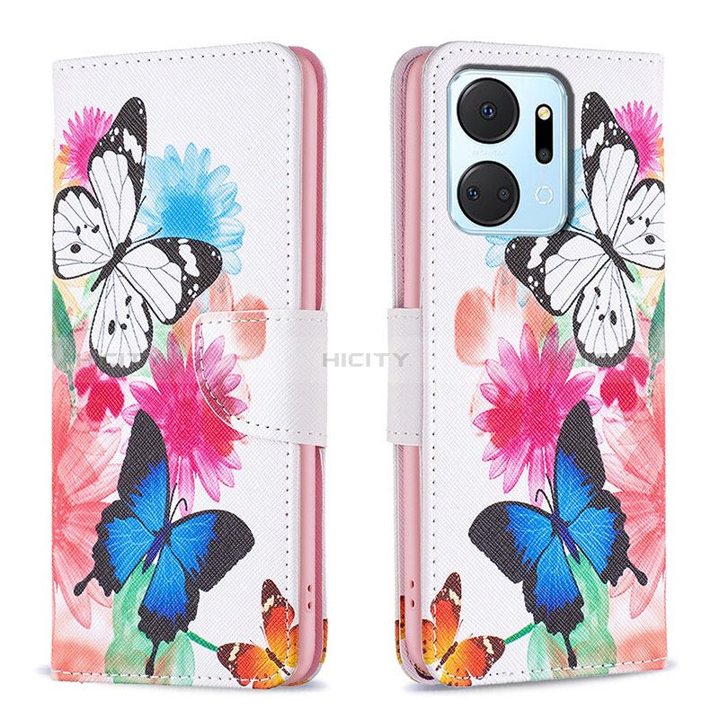 Funda de Cuero Cartera con Soporte Patron de Moda Carcasa B01F para Huawei Honor X7a