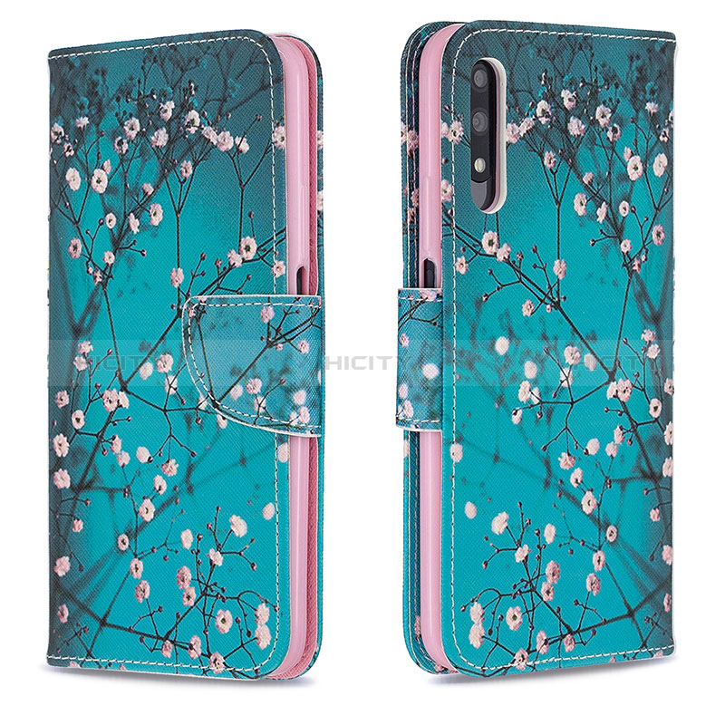 Funda de Cuero Cartera con Soporte Patron de Moda Carcasa B01F para Huawei P Smart Z (2019)