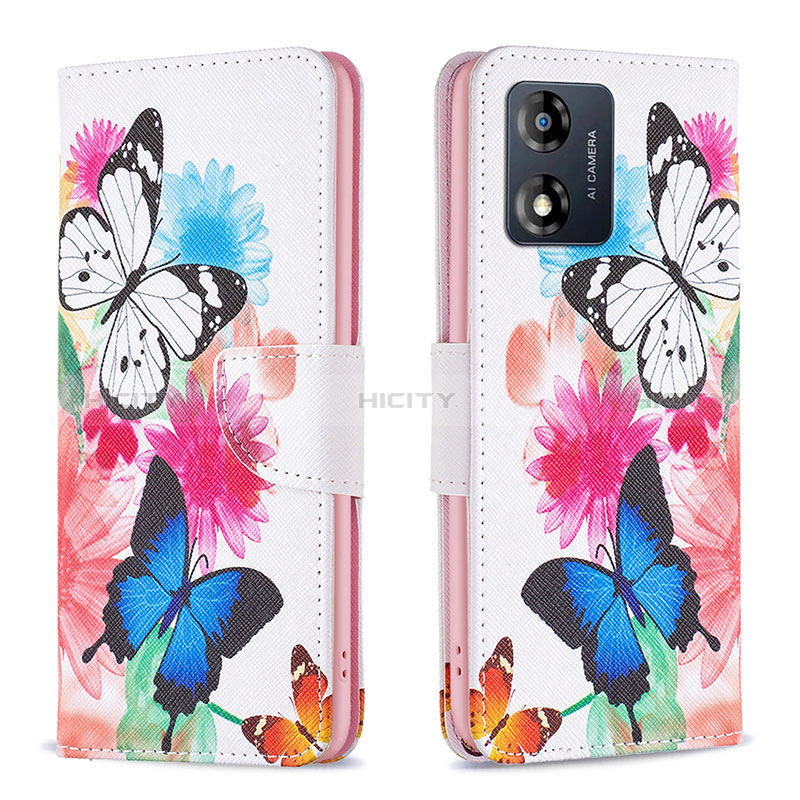 Funda de Cuero Cartera con Soporte Patron de Moda Carcasa B01F para Motorola Moto E13 Vistoso