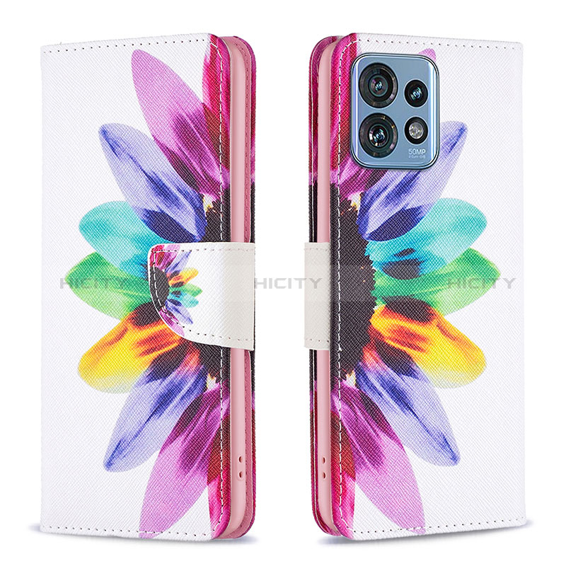 Funda de Cuero Cartera con Soporte Patron de Moda Carcasa B01F para Motorola Moto Edge 40 Pro 5G Multicolor