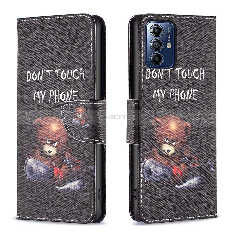 Funda de Cuero Cartera con Soporte Patron de Moda Carcasa B01F para Motorola Moto G Play (2023)