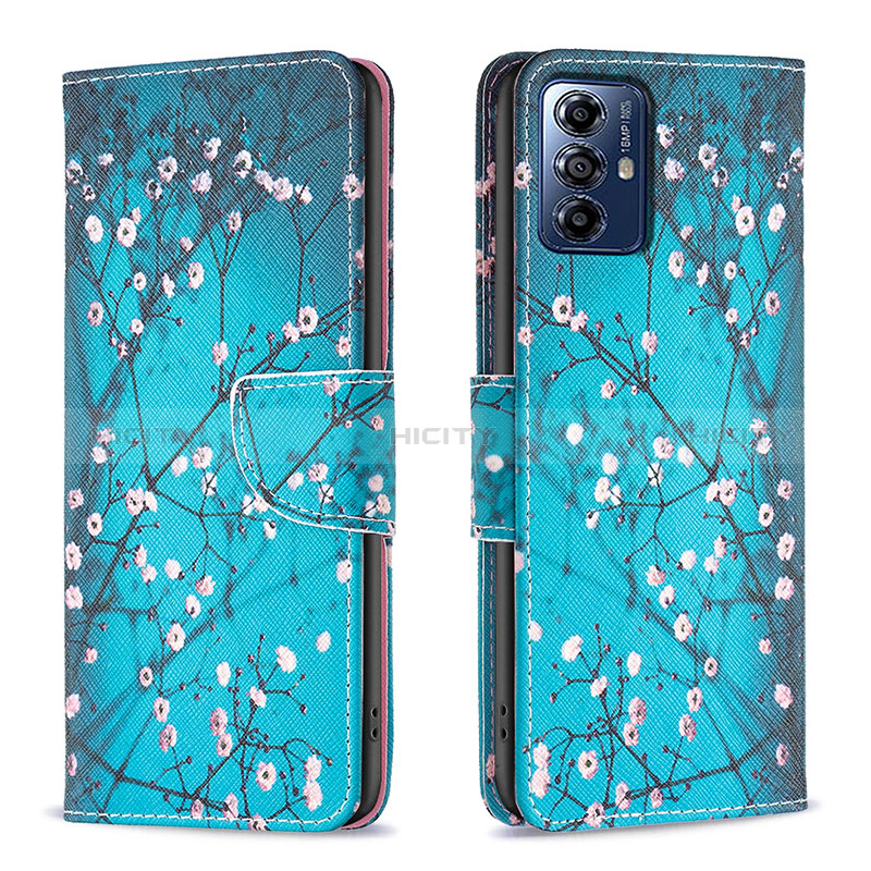 Funda de Cuero Cartera con Soporte Patron de Moda Carcasa B01F para Motorola Moto G Play (2023)