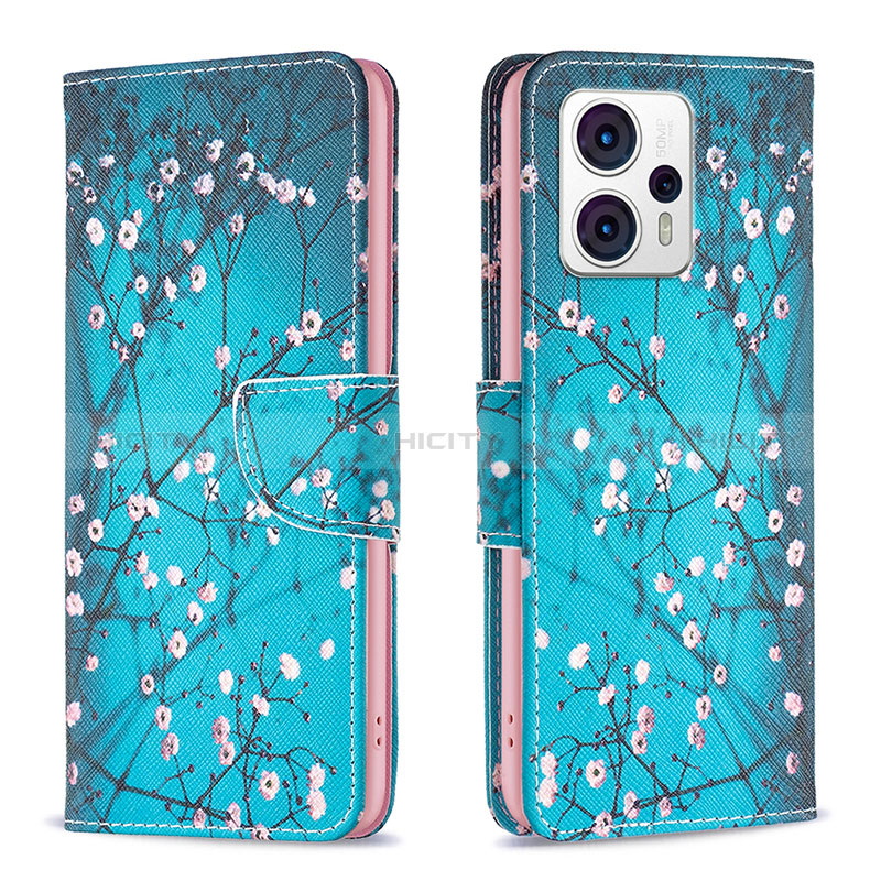 Funda de Cuero Cartera con Soporte Patron de Moda Carcasa B01F para Motorola Moto G13