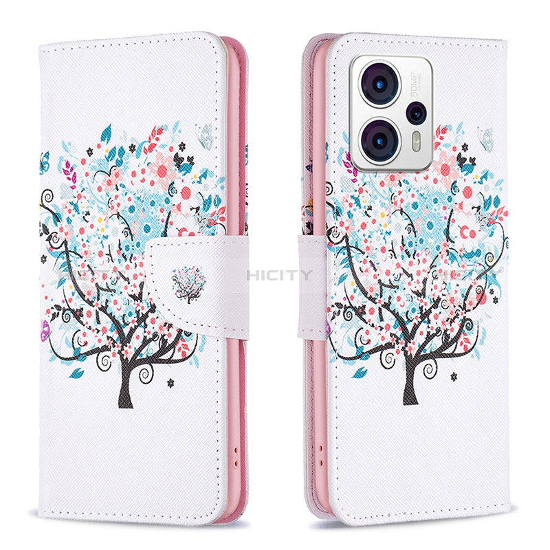 Funda de Cuero Cartera con Soporte Patron de Moda Carcasa B01F para Motorola Moto G13