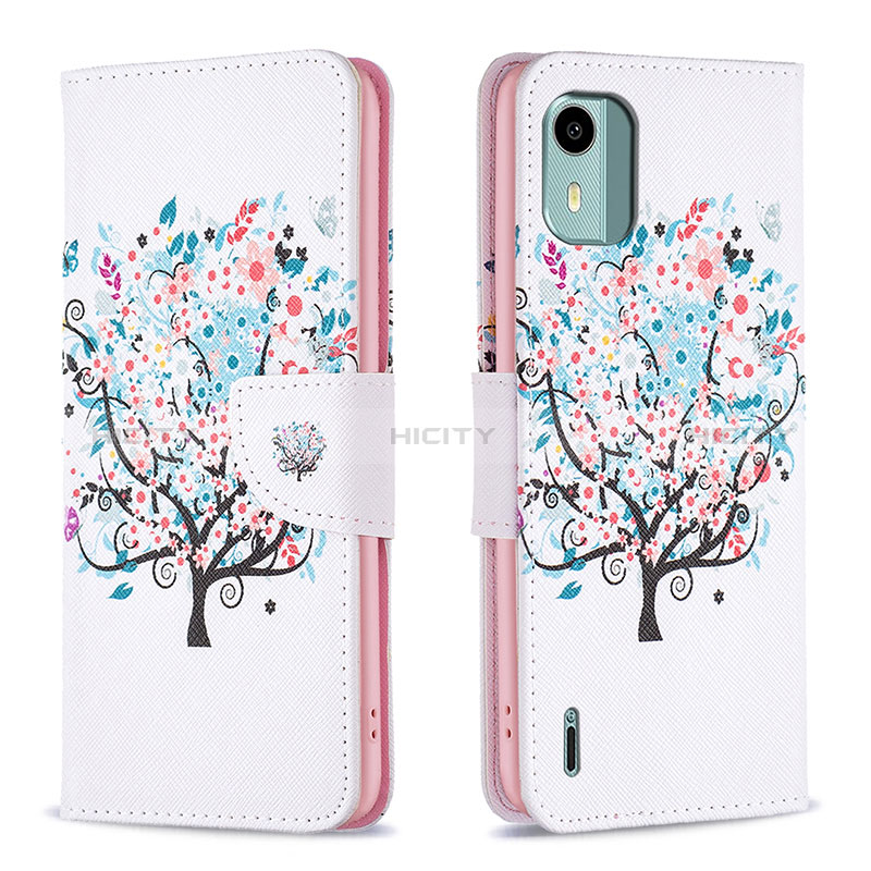 Funda de Cuero Cartera con Soporte Patron de Moda Carcasa B01F para Nokia C12 Plus