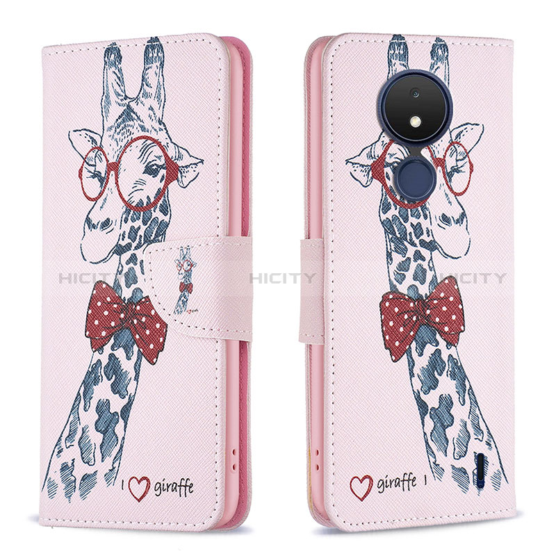 Funda de Cuero Cartera con Soporte Patron de Moda Carcasa B01F para Nokia C21