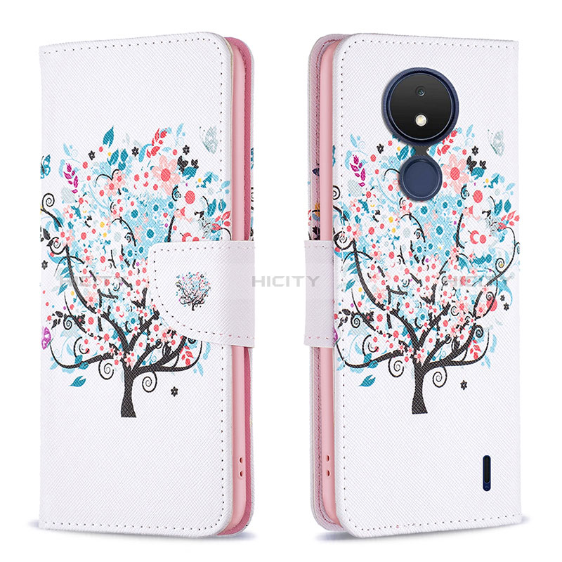 Funda de Cuero Cartera con Soporte Patron de Moda Carcasa B01F para Nokia C21