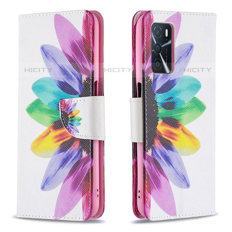 Funda de Cuero Cartera con Soporte Patron de Moda Carcasa B01F para Oppo A16s Multicolor