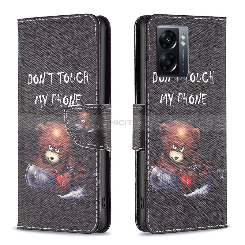 Funda de Cuero Cartera con Soporte Patron de Moda Carcasa B01F para Oppo A57 5G