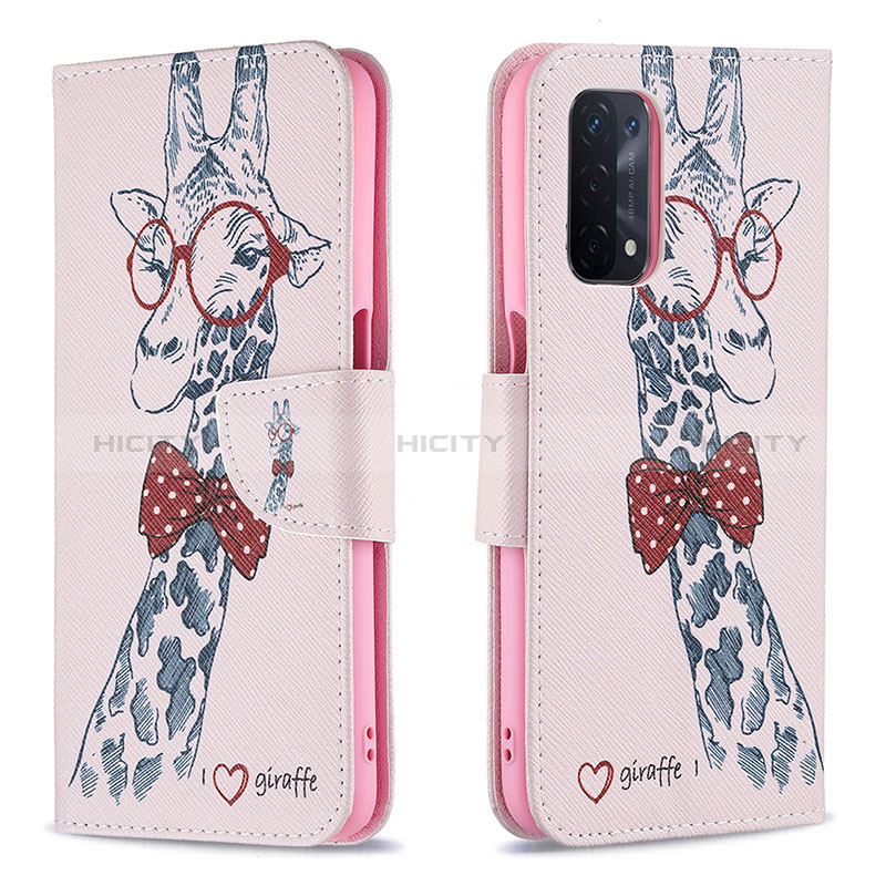 Funda de Cuero Cartera con Soporte Patron de Moda Carcasa B01F para Oppo A74 5G