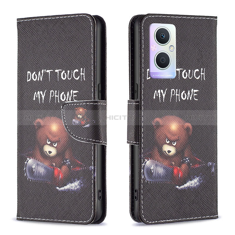 Funda de Cuero Cartera con Soporte Patron de Moda Carcasa B01F para Oppo A96 5G