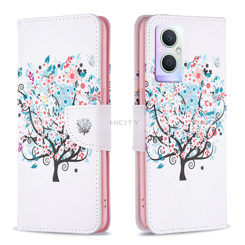 Funda de Cuero Cartera con Soporte Patron de Moda Carcasa B01F para Oppo A96 5G