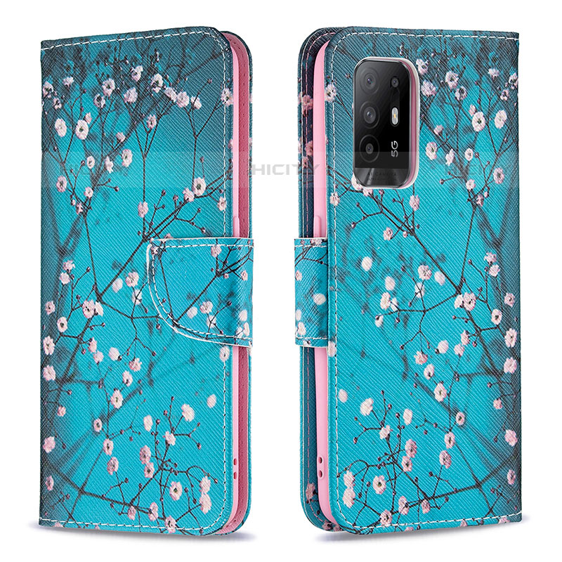 Funda de Cuero Cartera con Soporte Patron de Moda Carcasa B01F para Oppo F19 Pro+ Plus 5G