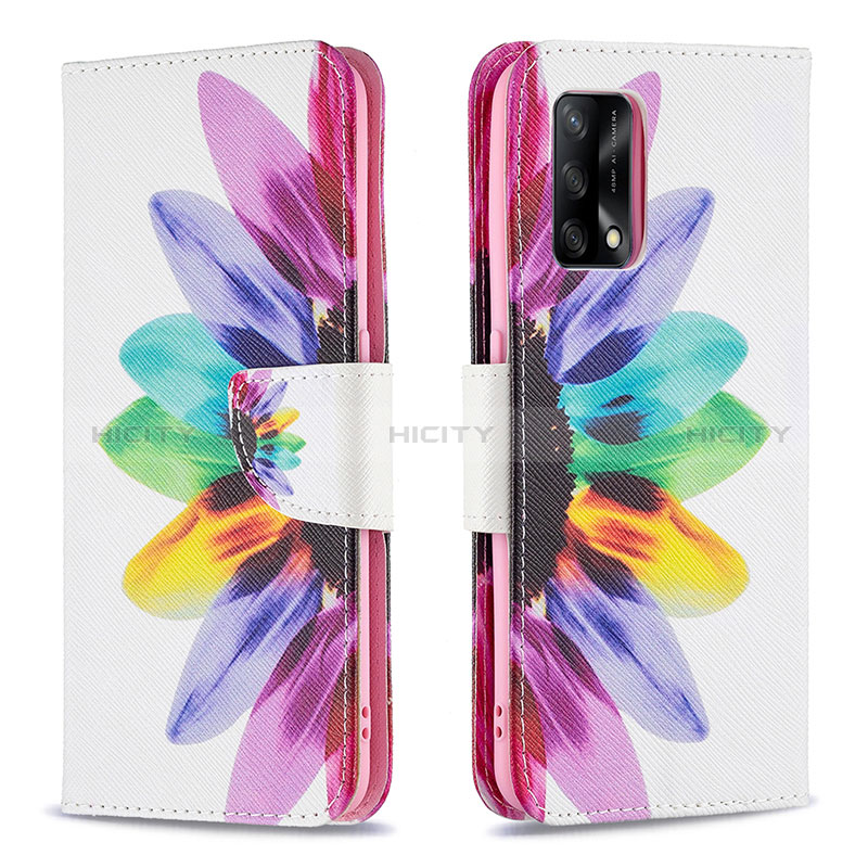 Funda de Cuero Cartera con Soporte Patron de Moda Carcasa B01F para Oppo F19s Multicolor