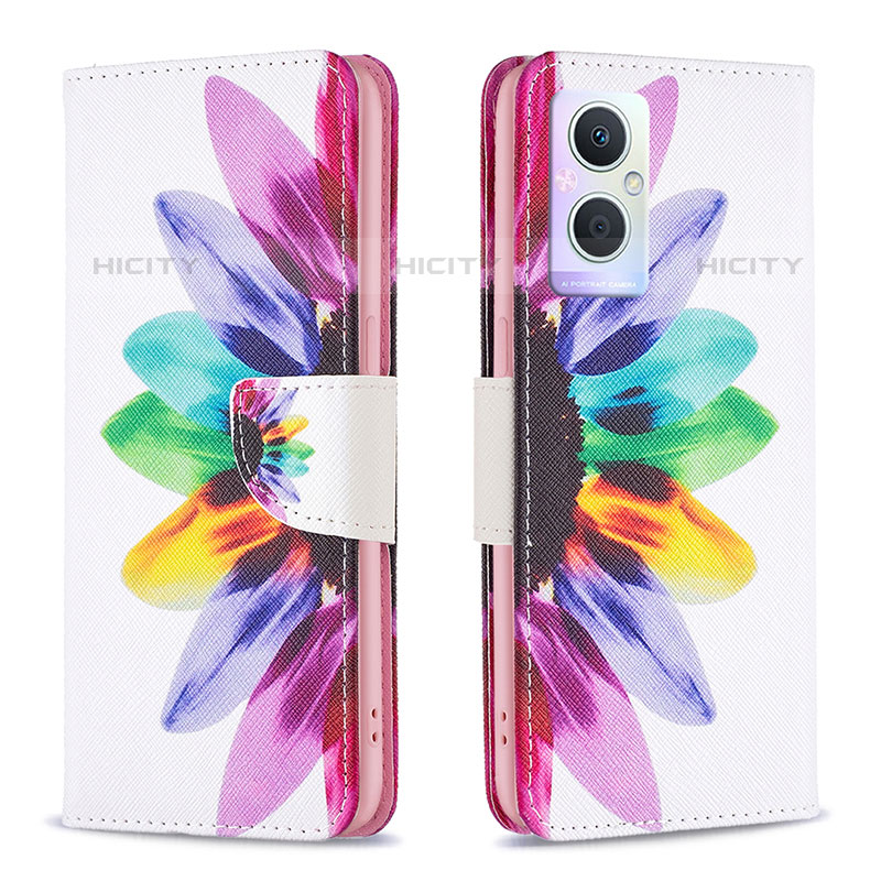 Funda de Cuero Cartera con Soporte Patron de Moda Carcasa B01F para Oppo F21 Pro 5G Multicolor