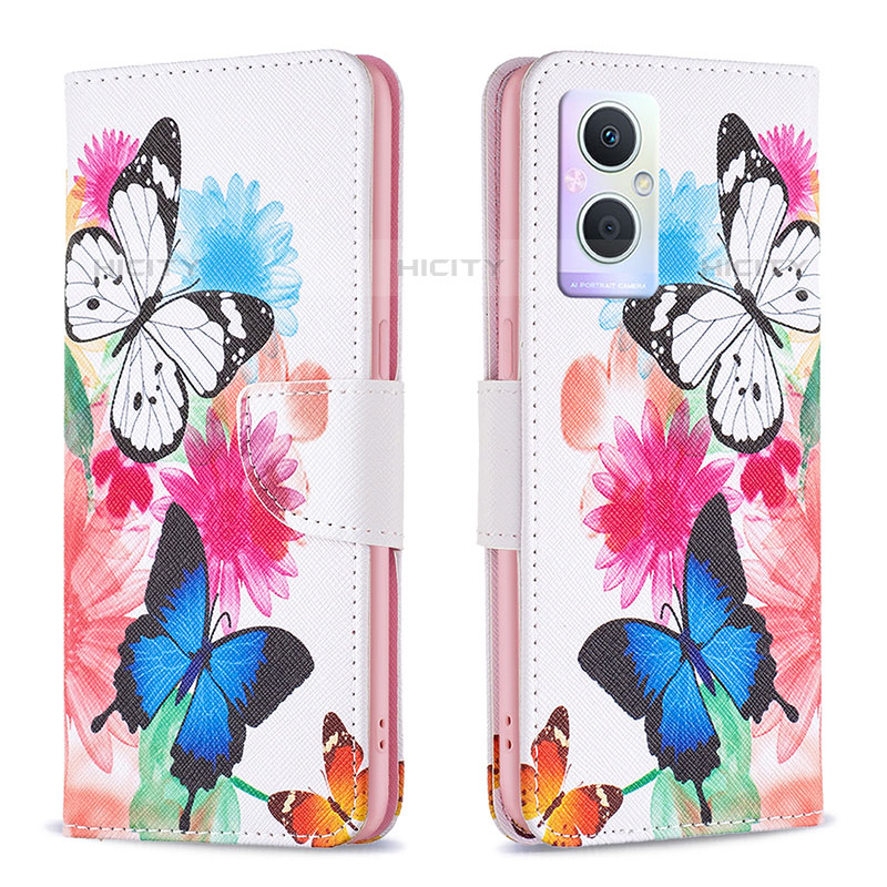 Funda de Cuero Cartera con Soporte Patron de Moda Carcasa B01F para Oppo F21 Pro 5G Vistoso