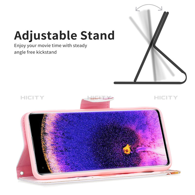 Funda de Cuero Cartera con Soporte Patron de Moda Carcasa B01F para Oppo Find X5 5G