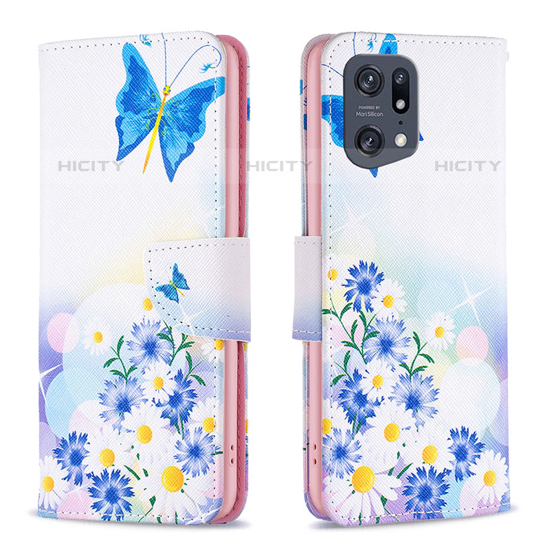 Funda de Cuero Cartera con Soporte Patron de Moda Carcasa B01F para Oppo Find X5 Pro 5G