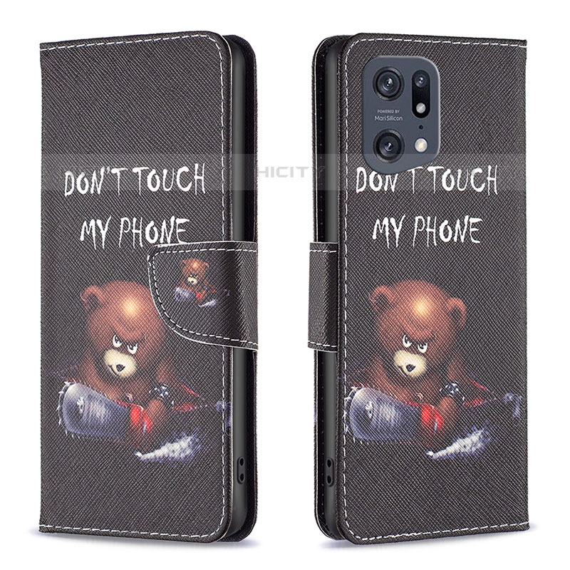 Funda de Cuero Cartera con Soporte Patron de Moda Carcasa B01F para Oppo Find X5 Pro 5G