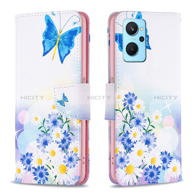 Funda de Cuero Cartera con Soporte Patron de Moda Carcasa B01F para Oppo K10 4G Azul