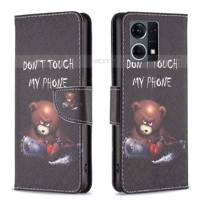 Funda de Cuero Cartera con Soporte Patron de Moda Carcasa B01F para Oppo Reno7 4G