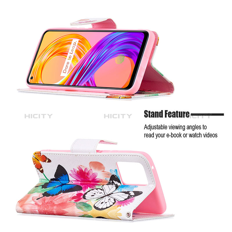 Funda de Cuero Cartera con Soporte Patron de Moda Carcasa B01F para Realme 8 Pro