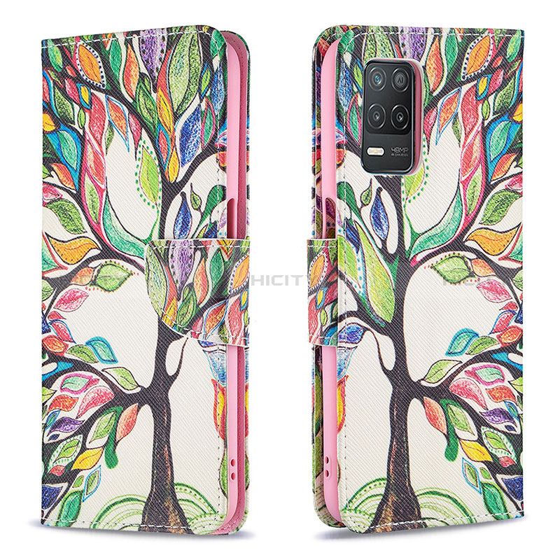 Funda de Cuero Cartera con Soporte Patron de Moda Carcasa B01F para Realme 8s 5G