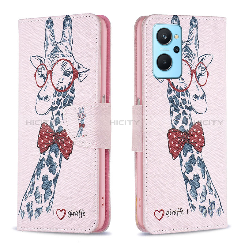 Funda de Cuero Cartera con Soporte Patron de Moda Carcasa B01F para Realme 9i 4G