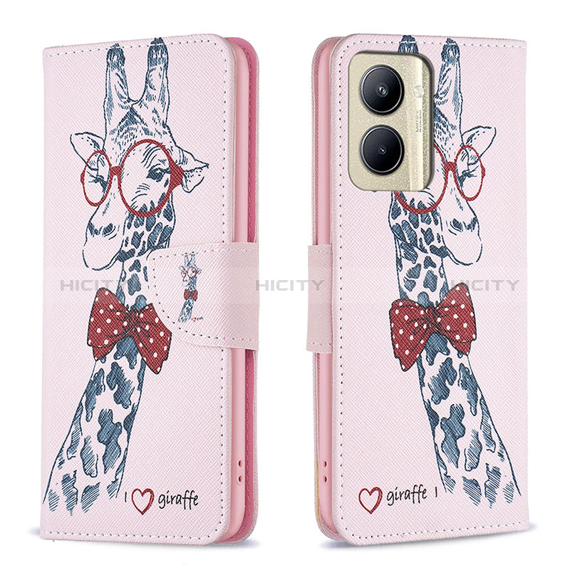 Funda de Cuero Cartera con Soporte Patron de Moda Carcasa B01F para Realme C33