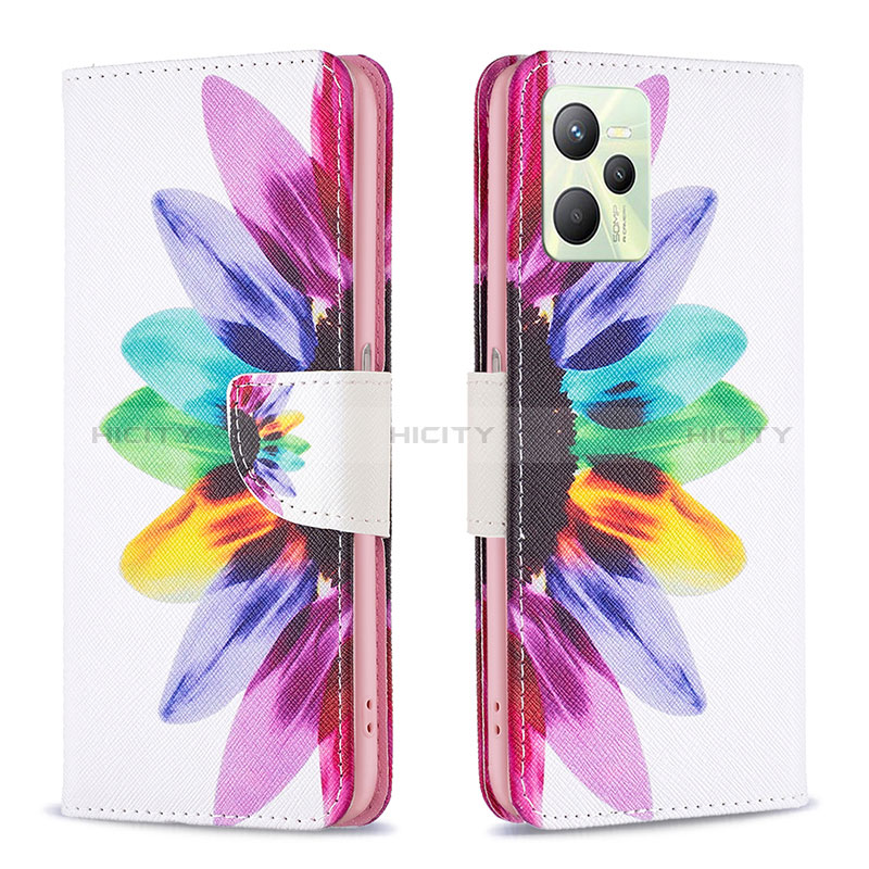 Funda de Cuero Cartera con Soporte Patron de Moda Carcasa B01F para Realme C35