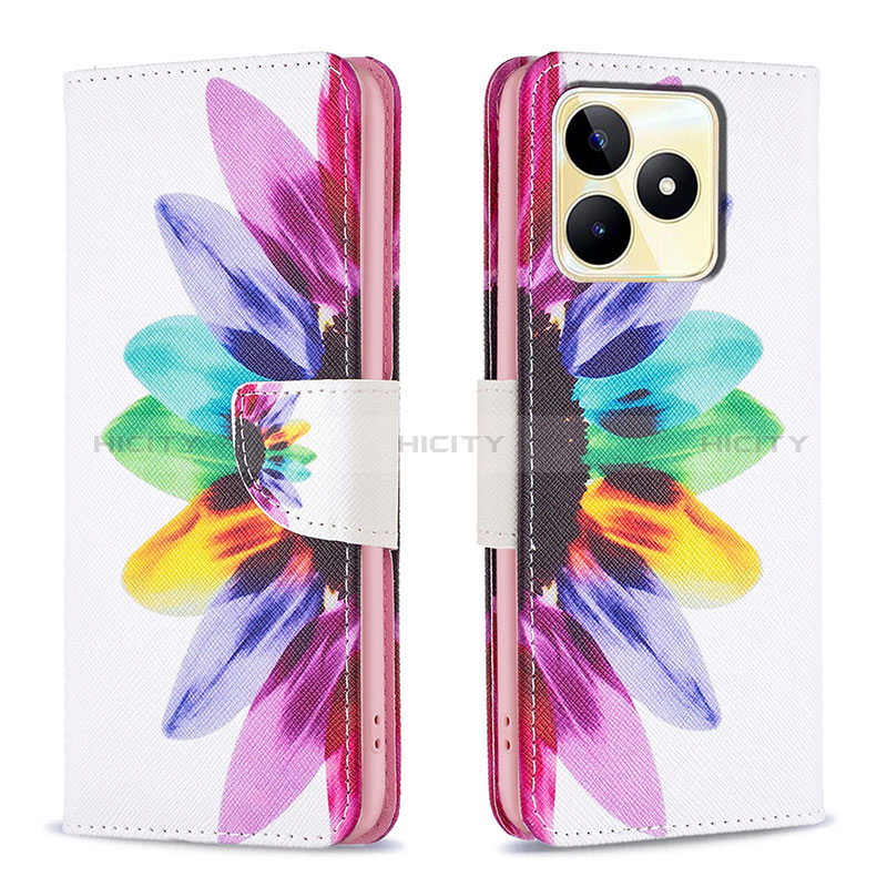 Funda de Cuero Cartera con Soporte Patron de Moda Carcasa B01F para Realme C53