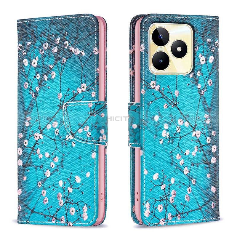 Funda de Cuero Cartera con Soporte Patron de Moda Carcasa B01F para Realme C53