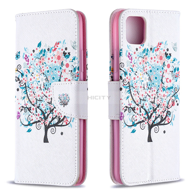 Funda de Cuero Cartera con Soporte Patron de Moda Carcasa B01F para Realme Narzo 50i Blanco