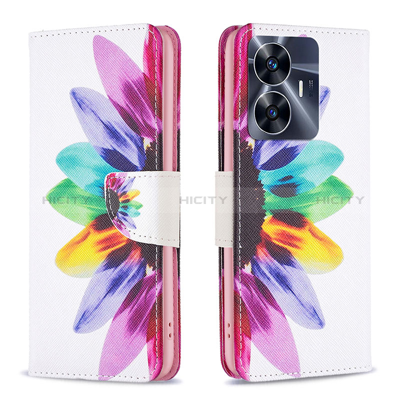 Funda de Cuero Cartera con Soporte Patron de Moda Carcasa B01F para Realme Narzo N55