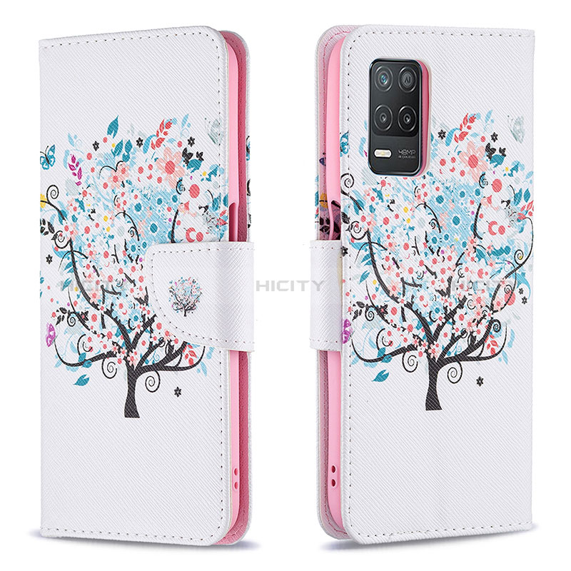 Funda de Cuero Cartera con Soporte Patron de Moda Carcasa B01F para Realme Q3 5G