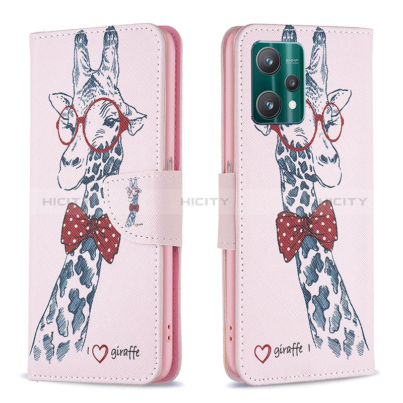 Funda de Cuero Cartera con Soporte Patron de Moda Carcasa B01F para Realme V25 5G