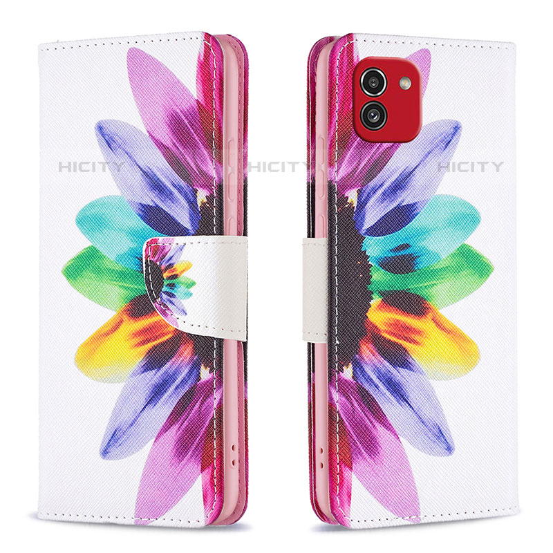 Funda de Cuero Cartera con Soporte Patron de Moda Carcasa B01F para Samsung Galaxy A03