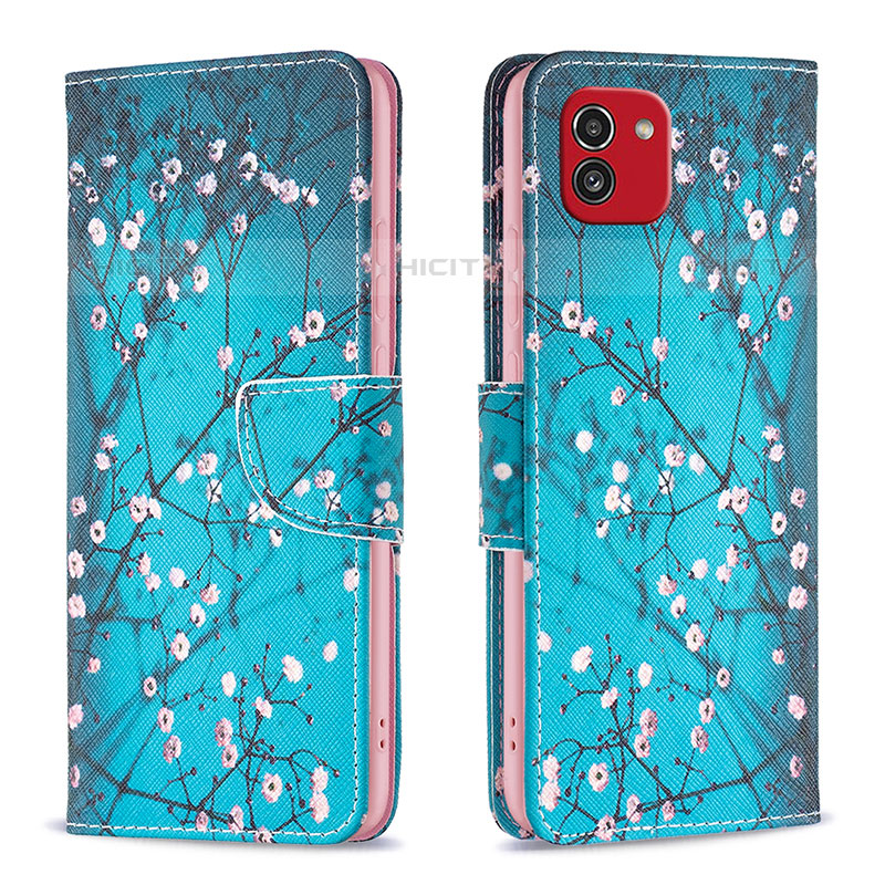 Funda de Cuero Cartera con Soporte Patron de Moda Carcasa B01F para Samsung Galaxy A03