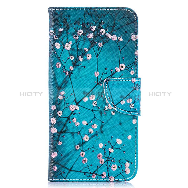 Funda de Cuero Cartera con Soporte Patron de Moda Carcasa B01F para Samsung Galaxy A10 Cian