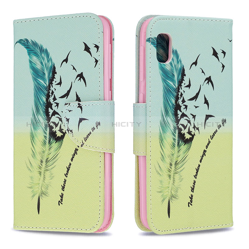 Funda de Cuero Cartera con Soporte Patron de Moda Carcasa B01F para Samsung Galaxy A10e Menta Verde