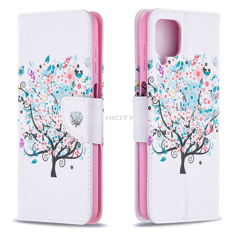 Funda de Cuero Cartera con Soporte Patron de Moda Carcasa B01F para Samsung Galaxy A12