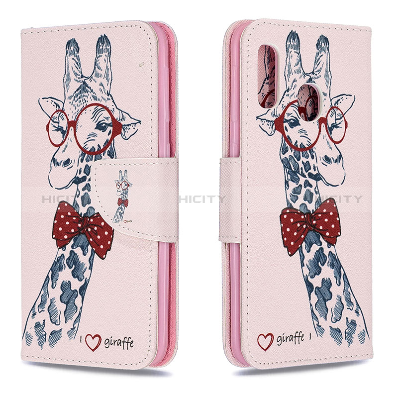 Funda de Cuero Cartera con Soporte Patron de Moda Carcasa B01F para Samsung Galaxy A20e