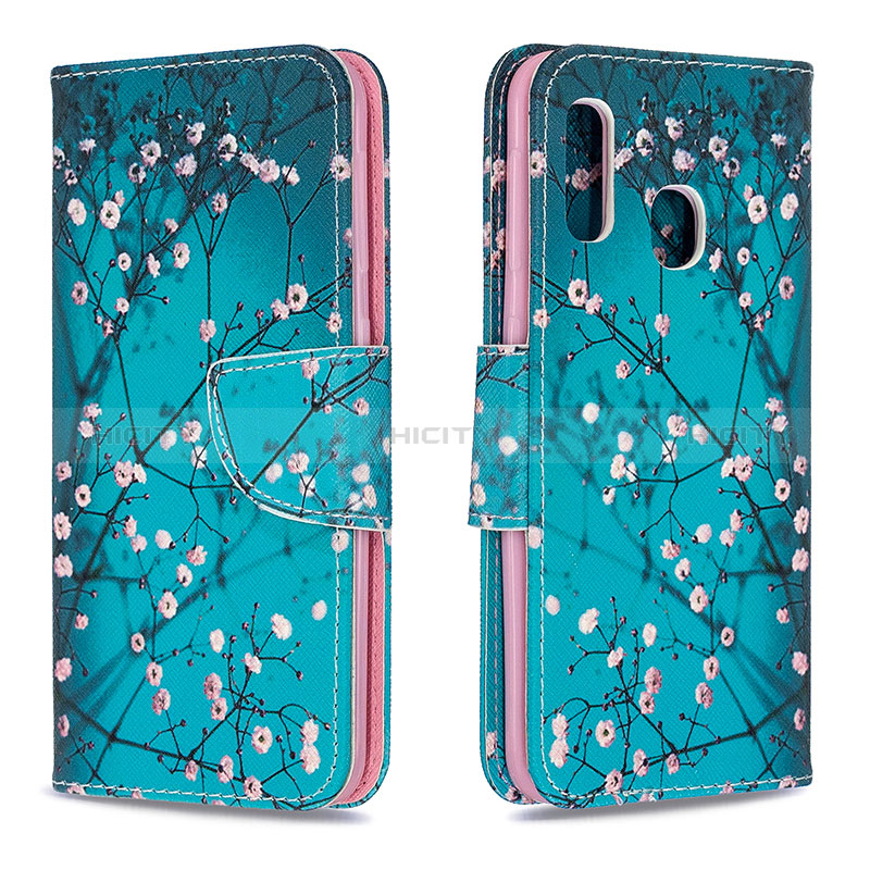 Funda de Cuero Cartera con Soporte Patron de Moda Carcasa B01F para Samsung Galaxy A20e