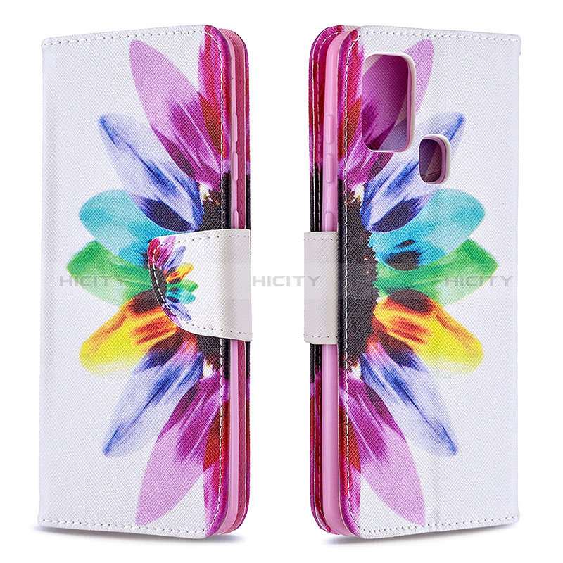 Funda de Cuero Cartera con Soporte Patron de Moda Carcasa B01F para Samsung Galaxy A21s Multicolor