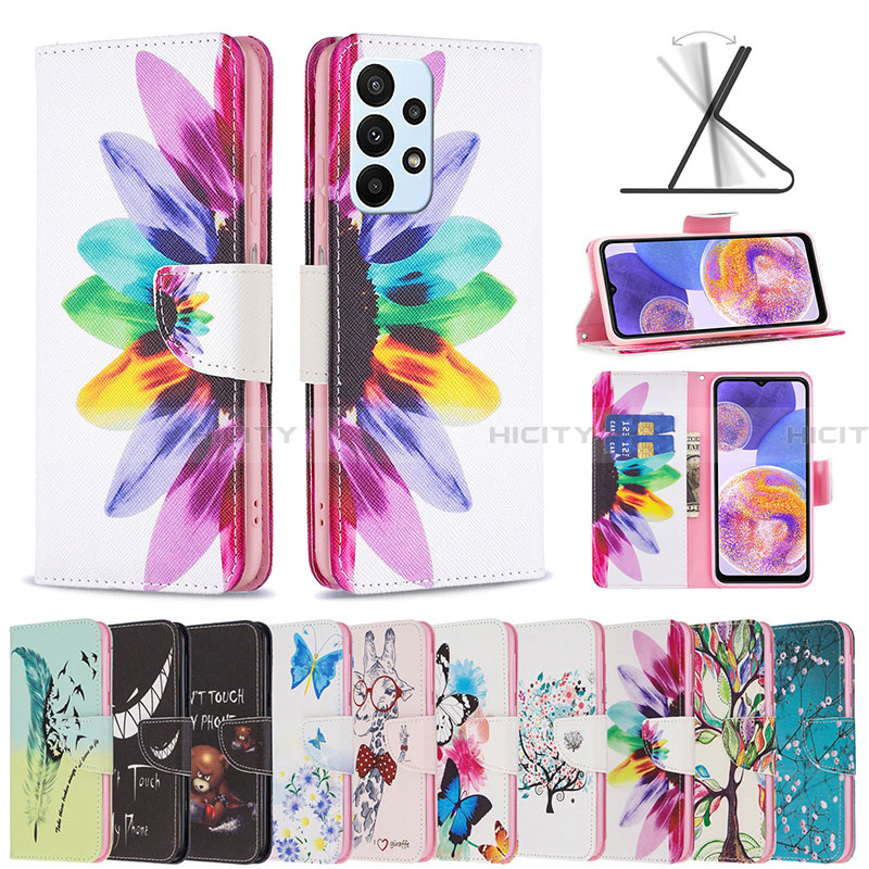 Funda de Cuero Cartera con Soporte Patron de Moda Carcasa B01F para Samsung Galaxy A23 4G