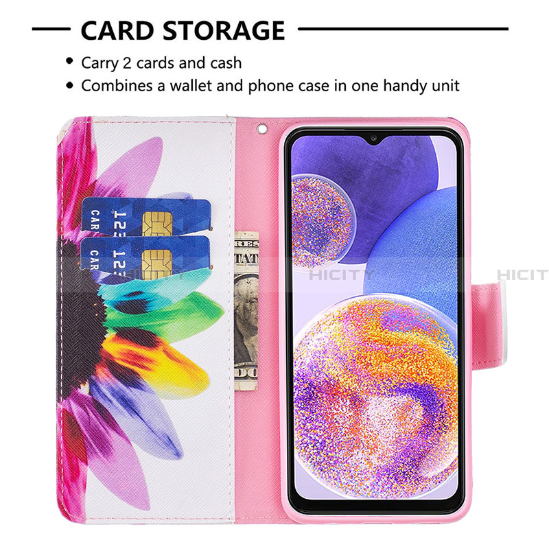 Funda de Cuero Cartera con Soporte Patron de Moda Carcasa B01F para Samsung Galaxy A23 4G