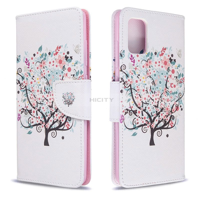 Funda de Cuero Cartera con Soporte Patron de Moda Carcasa B01F para Samsung Galaxy A51 4G Blanco