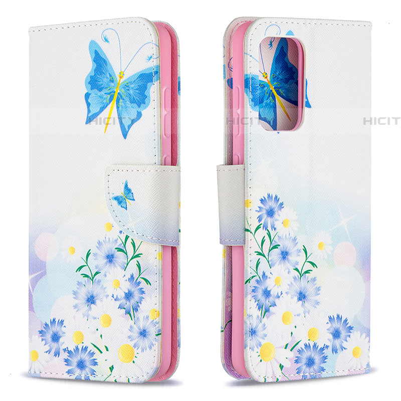 Funda de Cuero Cartera con Soporte Patron de Moda Carcasa B01F para Samsung Galaxy A52 4G Azul