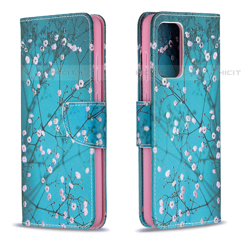 Funda de Cuero Cartera con Soporte Patron de Moda Carcasa B01F para Samsung Galaxy A72 5G Cian